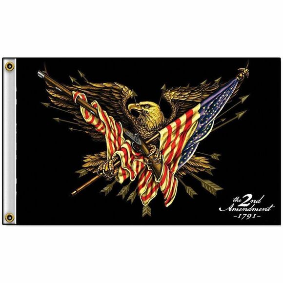 2nd Amendment Flag 3x5 Right to Bear Arms Bald Eagle USA Patriot Banner 1791 - Picture 1 of 1